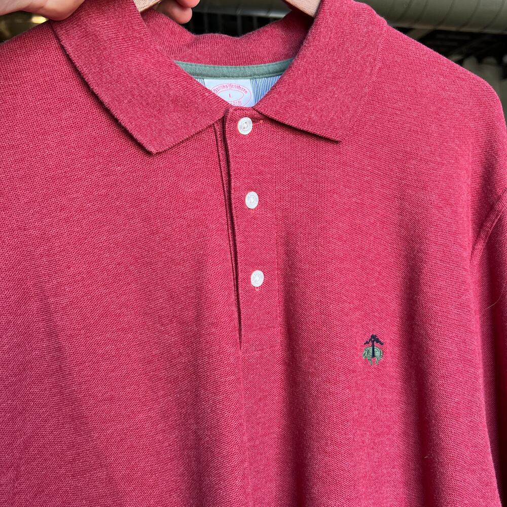 Brooks Brothers Men's Red LS Polo Shirt L - Picture 2 of 6
